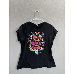Hybrid Tees Children Shirt Size XXL Black Boys Cant Rock Like Girls Short Sleeve